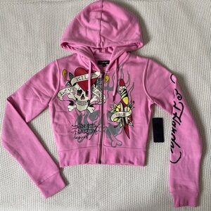 ED HARDY - Pink Tiger Roar Love Kills Slowly Hoodie